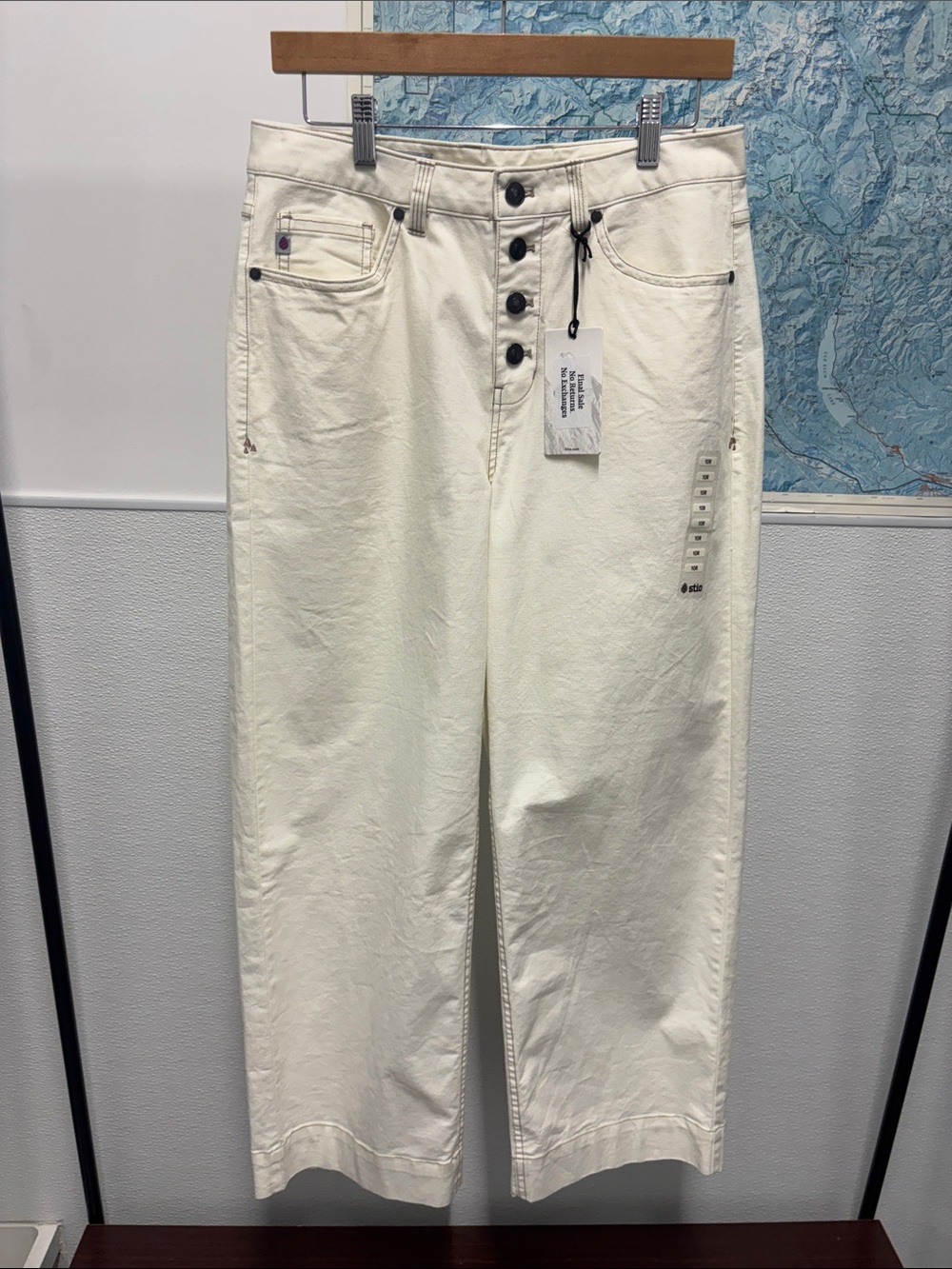 Stio Women’s rivet wide leg canvas pant mountain goat size 10 NWT